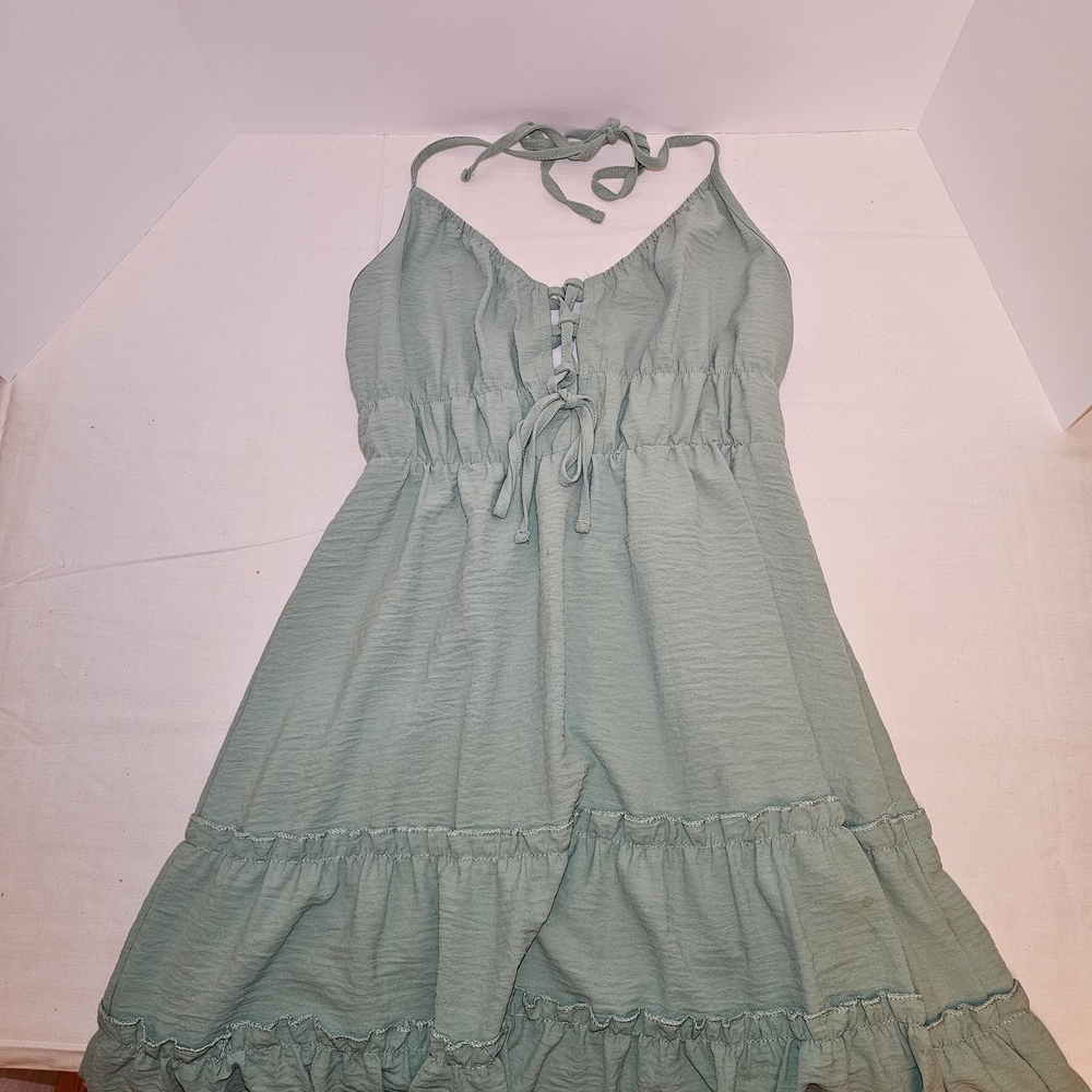 SHEIN Mint Green Ruffle Dress